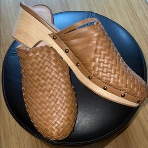 J.Jill Tan Woven Clogs Size 10